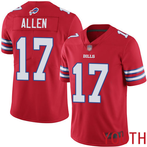 Youth Buffalo Bills #17 Josh Allen Limited Red Rush Vapor Untouchable NFL Jersey